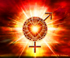 heart of fire and male and female alchemical symbols